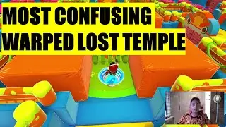 MOST CONFUSING WARPED LOST TEMPLE MAP - Fall Guys Gameplay 60fps