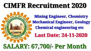 CIMFR Recruitment 2020 | Apply for 18 Scientist Posts || jharkhand job news || jharkhand jobs 2020 |