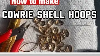DIY Cowrie Shell Hoop Earrings #diyjewelry #cowrieshell