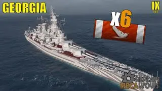 Georgia 6 Kills & 152k Damage | World of Warships Gameplay