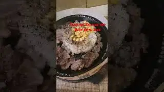 Sizzling Salmon And Beef With Rice #shorts #food #sizzling #lunch