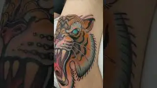 🐯 Knee Tiger Tattoo By Jn_tattoo #tattuba #tattoo #tattooartist #shorts #kneetattoo #tiger #artist