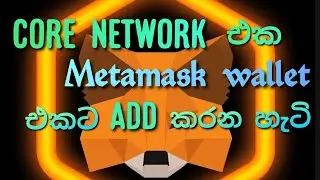 EARN MONEY ONLINE IN SINHALA  |  HOW TO ADD CORE NETWORK  METAMASK  ACCURATELY #corenetwork#metamask