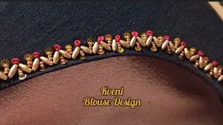 Beautiful Neck Design Beads Sequins Thread Needle Work #subscribe 