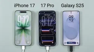 iPhone 17 vs iPhone 17 Pro vs Galaxy S25 Battery Test | Battery Charging Test