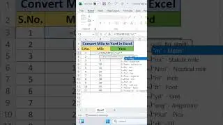 Convert Mile to Yard in MS Excel | Advance Excel | Excel Tips & Tricks | #excel #shorts #exceltips