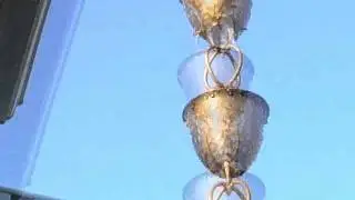 Monarch 8 5 ft  Copper Hammered Cup with Ring Rain Chain - Product Review Video
