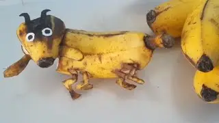 Banana Carving Decoration | Banana Cow Carving | Fruit Carving Garnish | Party Garnishing