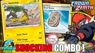 HELIOLISK : Surpise Your Opponent with this Shocking Combo ! PTCGO gameplay (Pokemon CROWN ZENITH)