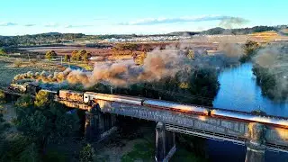 NSWGR 5917 Cruises Across The Nepean River Bridge - NSWDR 4836 Assists - The Picnic Train Aug25