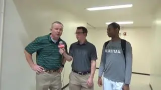 Greenhill Coach Joey Sims and Guard Xavier Bryant 12 29 2016