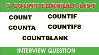 Excel All Count Formula Explained|Count,Counta,Countblank,Countif,Countifs|with Example|