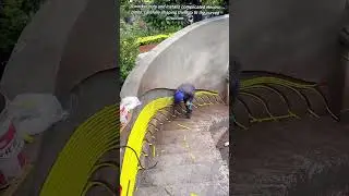 Complicated Electric Pipe Installation to fit the curved structure.