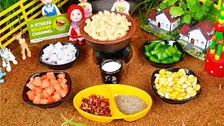 white sauce pasta in miniature outdoor cooking | mini cooking | pasta recipe| asmr cooking |mini