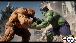 Hulk VS Thing Amazing Fight #ai #aivideo #fight #marvel #superhero #fighter #fightscene #hulk