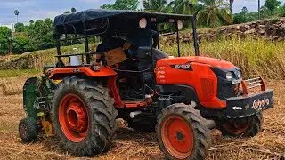 Kobota mu4501 tractor in Bharat scale less baler sola thadu performance