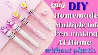 Diy cute multi ink pen at home/How to make multi ink one click pen/Homemadecute multi ink pen/diypen