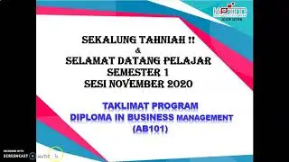 TAKLIMAT PROGRAM DIPLOMA IN BUSINESS MANAGEMENT