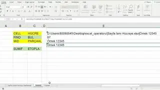 Excel'de Sayfa İsmini Hücreye Yazdırmak