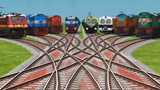8 〽️ Indian Railways On Trains Crossings || At Daimond Bumpy Forked Railroad Tracks 🔵
