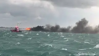 Fireboat Tackles Boat Blaze on Lake Near Detroit