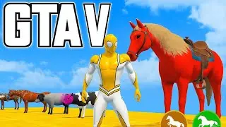 Spider-Man & horse race challenge in water Bridge  -GTA V