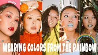 only wearing RAINBOW COLOR OUTFITs for a week + photoshoots
