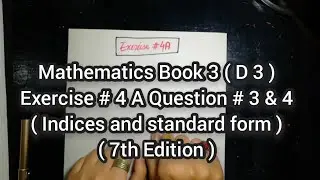 Mathematics Book 3 (D3) |  7th Edition | Exercise # 4 A | Q # 3 & 4 | Ifra Syed | in Urdu\Hindi