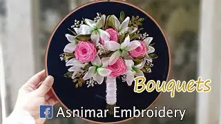 Ribbon Embroidery Design - Flower Bouquets