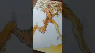 Ink and pen Oak Tree on the Move. #art #penandinkdrawing #watercolor  #drawing #WindsorandNewton