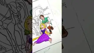 Coloring Tangled Disney Princess Rapunzel , Flynn and Maximus