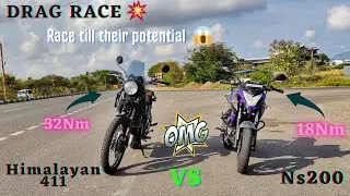 Himalayan411 vs Ns200 - Drag Race🔥/Race till their potential 👿/Result😱/Close Calls 🤯/@TrackTwister