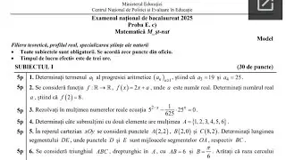 BAC 2025 - Model examen Bacalaureat rezolvat complet și explicat - profil științe ale naturii