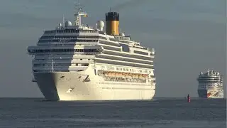 4K Video | Dreifach Anlauf | Erstanlauf Viking Star & Costa Favolosa Warnemünde 22.5.15