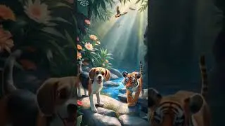 An Unlikely Friendship : A Puppy & A Tiger's Journey #shorts #animalsrescue #cuteanimals #dogrescue