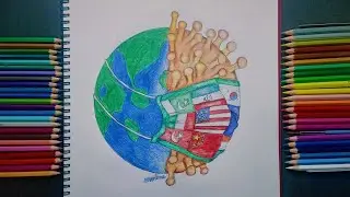 Drawing of Coronavirus / Save Earth from Corona Virus / How To Draw CORONA VIRUS