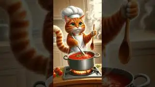 Cat cooking tutorial: Have you seen cats making pasta? #aicats #catfunny #catcooking #cat #catheart