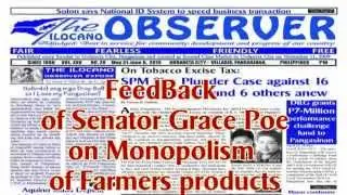 Feedback of Senator Grace Poe on Monopolism