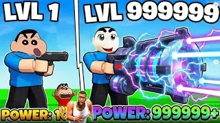 SHINCHAN NOOB vs PRO vs HACKER in GUN SIMULATOR with FRANKLIN & CHOP | DREAM SQUAD