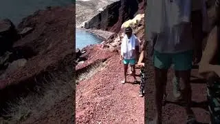 Crazy steep hike to hidden beach on Greek Island - Santorini