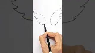 How to draw angel wings easy #drawing  for beginners #satisfying