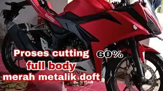 cutting CBR 150 facelift full body merah metalik doft