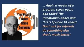 A strong leader doesn't ask for a referral, they deserve and seek recommendations. Here's the story!