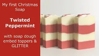 Twisted Peppermint ~ My first layered soap & Christmas Soap #coldprocessoap #soapmaking #soapdough