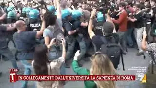 Roma, manifestazione pro Palestina: scontri alla Sapienza