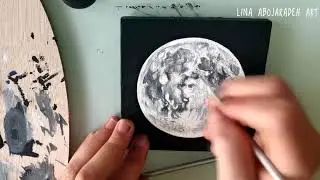 Realistic Moon Painting - 1 minute Time Lapse