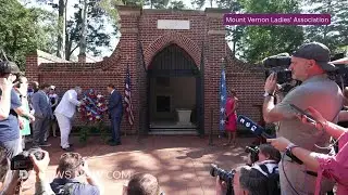 Arnold Schwarzenegger Lays Wreath at George Washington's Tomb at Mount Vernon