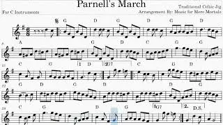Parnell's March - Celtic Jig - Play Along for C Instruments