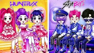 Angel vs Villain Family! Huntrix & Saja Boys Glow Up, Who Would You Choose? Fashion Paper Dolls