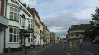 Driving Along Worcester Road, High Street & Broad Street, Pershore, Worcestershire, UK 1st July 2011